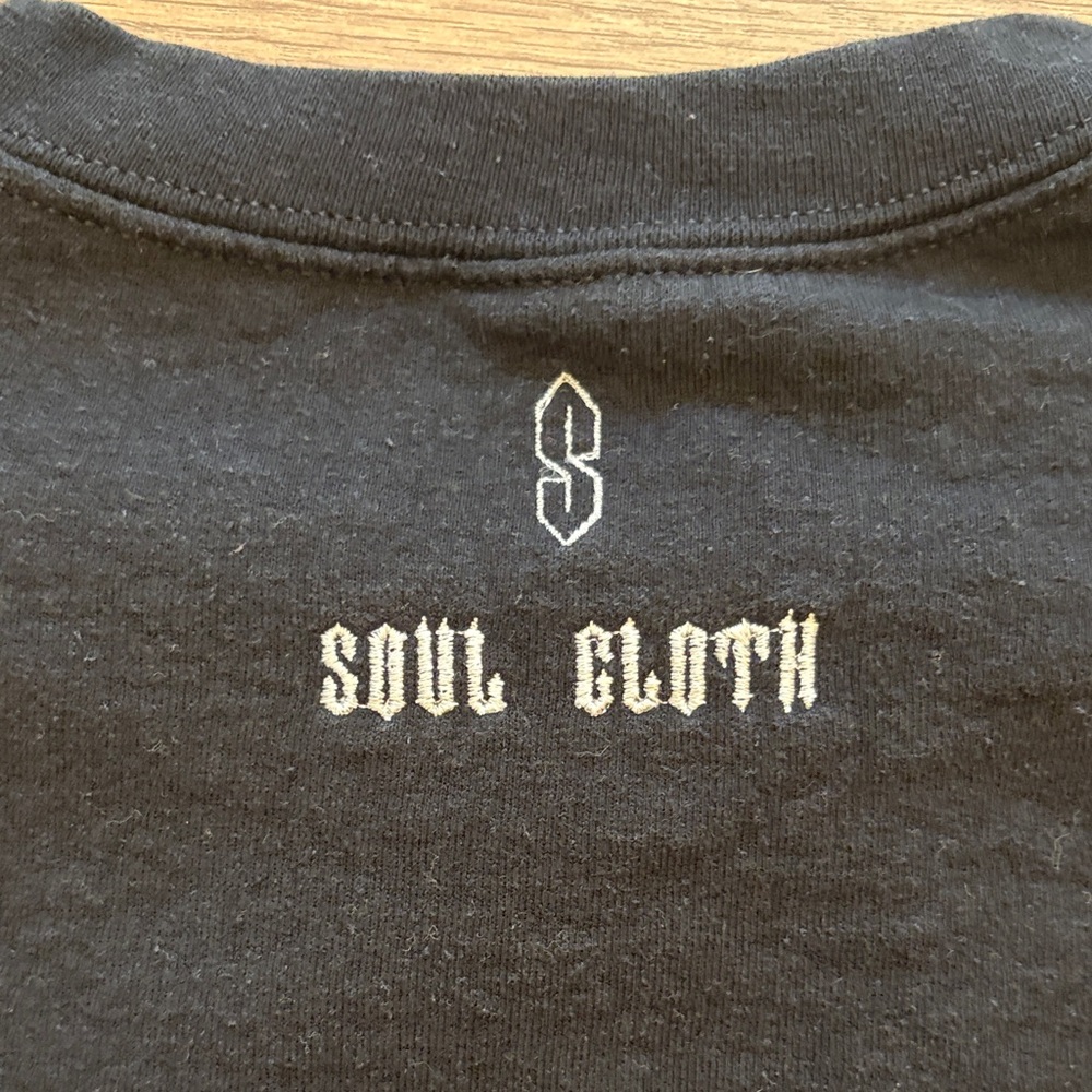 Classic Black Crewneck Sweater with Statement - Picture 3 of 3